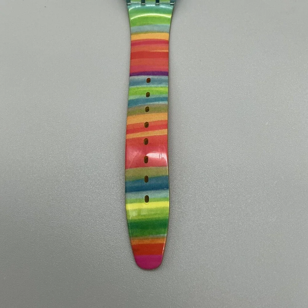 Swatch Color The Sky Men Watch 34mm Rainbow Dial Swiss GS124 New Battery